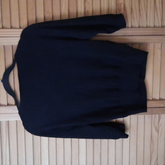 Twenty One Foever 21 Black Sequin 3/4 Sleeve Button Up Cardigan Sweater Size L - Picture 3 of 7